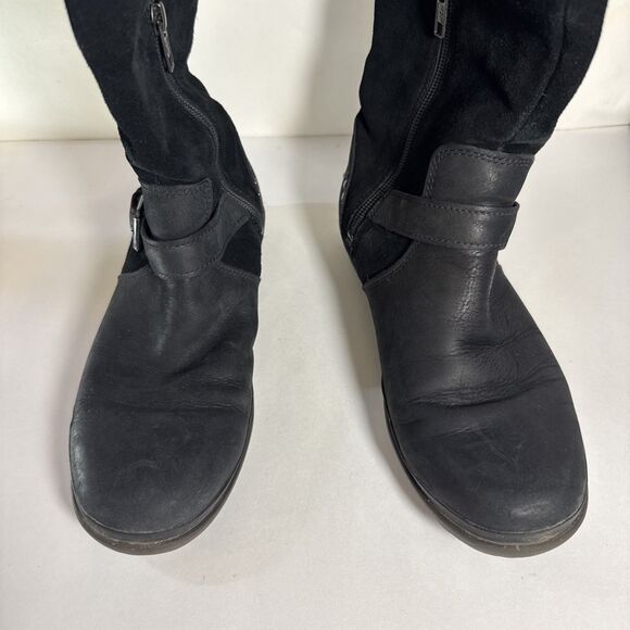 Ugg Thomsen Suede Leather Sheepskin Lined Waterproof Buckled Zip Boots Women Sz7 - Picture 6 of 10